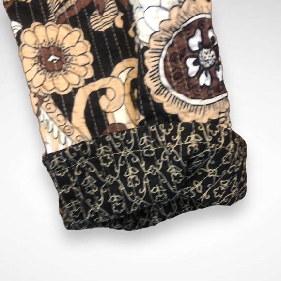 Boho Cottagecore Quilted Paisley Button Up Jacket Peck & Peck Relaxed Medium - Picture 3 of 6